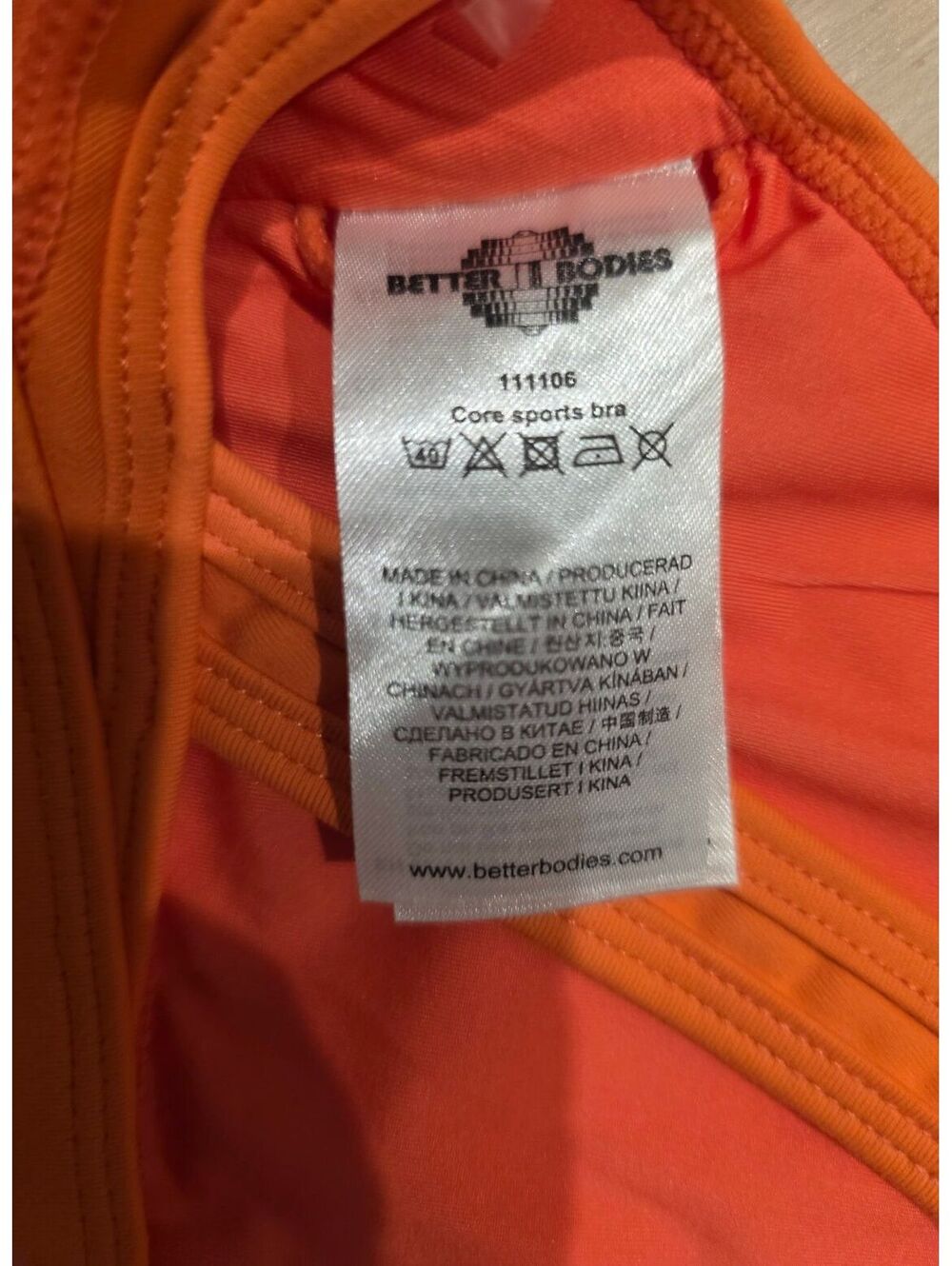 Better Bodies Core Sports Bra in Orange, Size L - Picture 5 of 7